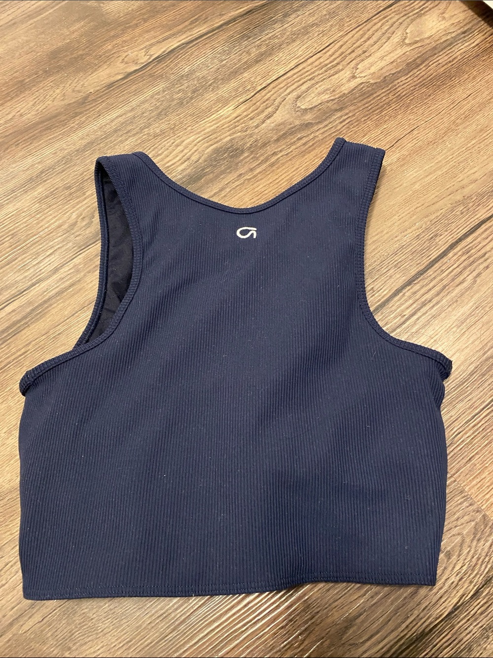 Gap Navy Ribbed Knot-Front Workout Top - Picture 3 of 4
